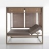 Cama moderna Daybed Elevada Reclinable con Tapicería Desenfundable