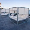 Cama moderna Daybed Elevada Reclinable con Tapicería Desenfundable
