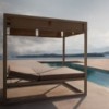 Cama moderna Daybed Elevada Reclinable con Tapicería Desenfundable