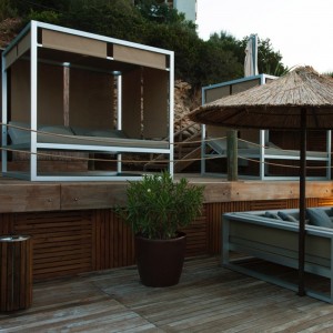 Cama moderna Daybed Elevada Reclinable con Tapicería Desenfundable