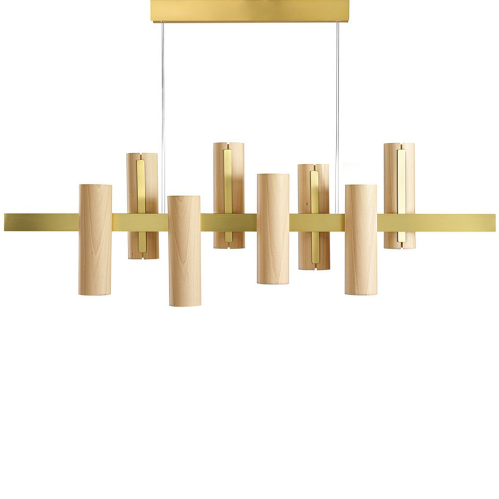 Lámpara suspensión Black note keys de Luzifer. Lámpara colgante de 8 luces