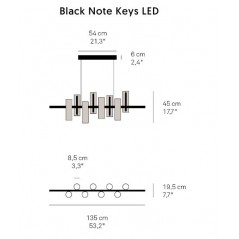 Lámpara suspensión Black note keys LZF