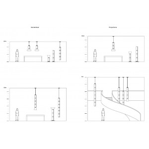 Lámpara suspensión cristal Noctambule Low Cylinders and Cone de Flos
