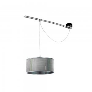 Lámpara de suspensión deslizable con pantalla de tela Moove de Lumina.