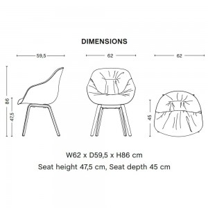 Silla AAC 123 tapizado soft de Hay. Silla nórdica tapizada.