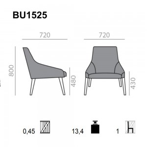 Butaca Alya BU-1525 de Andreu World. Diseños modernos para interiores.