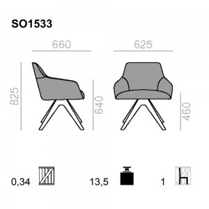 Sillón Alya SO-1533 de Andreu World. Diseños modernos para contract.