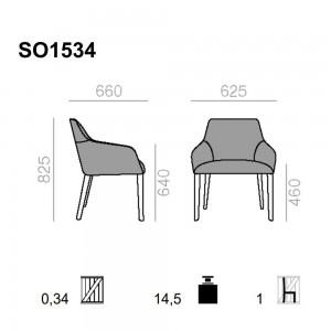 Sillón Alya SO-1534 de Andreu World. Sillas para salas de conferencia.