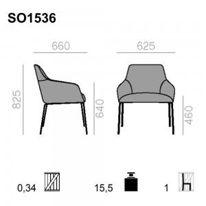 Sillón moderno Alya SO1536 de Andreu World. Diseño de sillas modernas.
