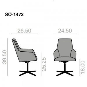 Alya SO-1473 sillón de respaldo intermedio para lugares modernos.