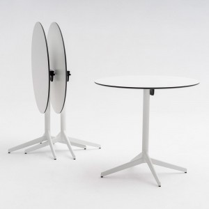 Mesa elegante Pile redonda de Enea. Mesas para contract de diseño.