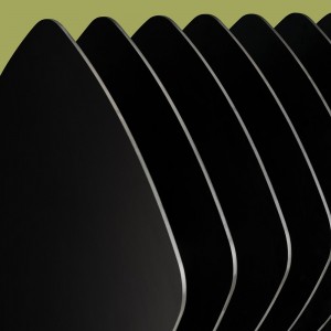 Mesa elegante Pile redondeada de Enea. Mesas salón de diseño.