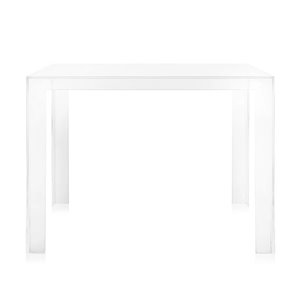 Mesa exterior cuadrada de PMMA Invisible Kartell. Acabado transparente.