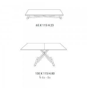 Mesa transformable Mondial de Ozzio design. Sillas y mesas transformables.