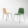 Silla moderna Bisell tapizada con pies metálicos para comedor de Treku.