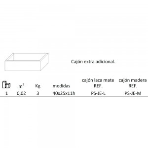 Cajón extra adicional Passing de Arlex. Muebles de diseño.
