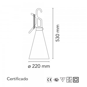 Lámpara sobremesa Mayday de Flos. Iluminación para contract.