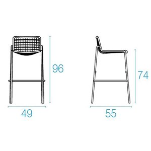 Taburete Rio R50 de exteriores con diseño moderno y elegante de Emu.