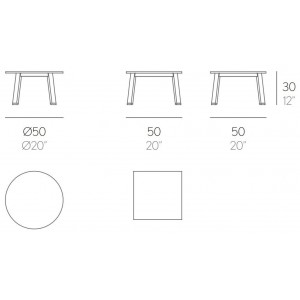 Mesa de diseño español para la tumbona Timeless exterior de Gandia Blasco.