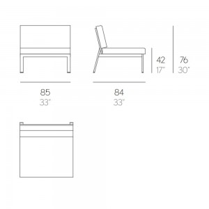 Sofá modular 3 Timeless para jardín de Gandia Blasco. Muebles de diseño.