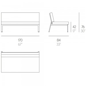 Sofá modular 4 Timeless para terraza de Gandia Blasco. Sofá de diseño.