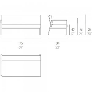 Sofá resistente modular 1 Timeless para exterior de Gandia Blasco.