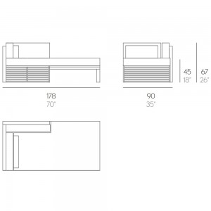 Sofá modular 2 DNA Teca de Gandia Blasco. Mobiliario para exteriores.