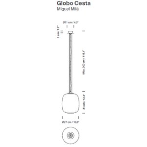 Lámpara suspensión Globo Cesta de SantaCole. Lámparas de diseño moderno.