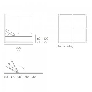 Cama moderna Daybed Elevada Reclinable con Tapicería Desenfundable