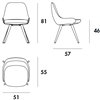 Silla Cadira S de Sovet Italia. Sillas tapizadas con estructura de metal.