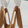 Mesa Lambda dos bases cristal de Sovet. Mesas de diseño. Mesas de comedor modernas.