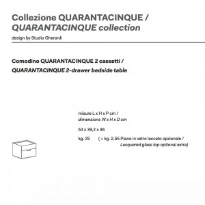 Mesita Quarantacinque contemporanea y moderna de Novamobili