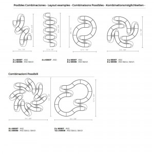 Banco And espiral modular de Vondom, con forma de l.