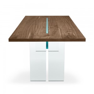 Mesa LLT Wood de Fiam. Mesas de cristal para comedores y salones modernos.