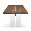 Mesa LLT Wood de Fiam. Mesas de cristal para comedores y salones modernos.