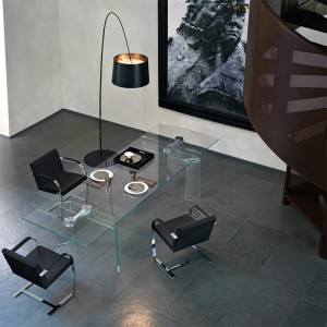Mesa extensible Ray Plus de Fiam. Muebles de cristal. Mesas de diseño.