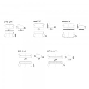Sofá pies metálicos Monroe de Carmenes.