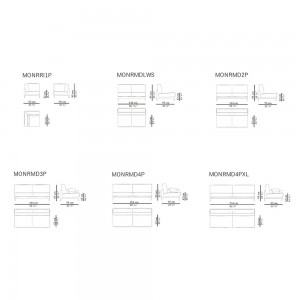 Sofá pies metálicos Monroe de Carmenes.