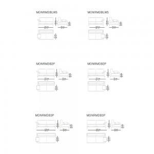 Sofá pies metálicos Monroe de Carmenes.