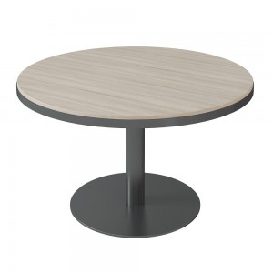 Mesa de juntas redonda moderna de melanina con base de metal de ofifran