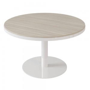 Mesa de juntas redonda moderna de melanina con base de metal de ofifran