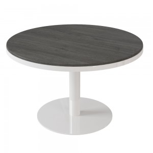 Mesa de juntas redonda moderna de melanina con base de metal de ofifran