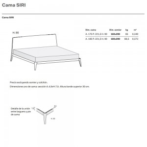 Cama Siri elegante y sofisticada de Novamobili. Camas matrimoniales.  