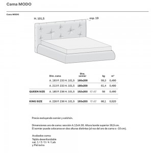 Cama Modo elegante y atractiva de Novamobili. Camas de dos plazas modernas.