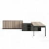 Mesa de oficina ejecutiva moderna con 3 cajones en melamina y metal de ofifran