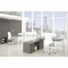 Mesa de oficina ejecutiva moderna con 3 cajones en melamina y metal de ofifran