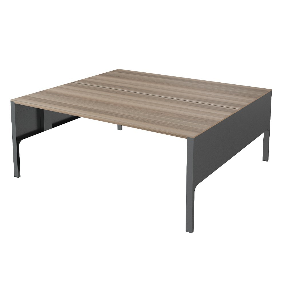 Mesa de oficina auxiliar Bench moderna con acabados en metal y melamina de ofifran