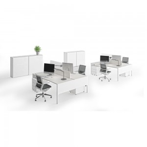 Mesa de oficina auxiliar Bench moderna con acabados en metal y melamina de ofifran