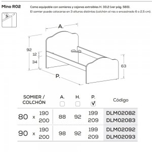 Cama infantil Mino de diseño italiano, con acabados elegantes de Nidi.