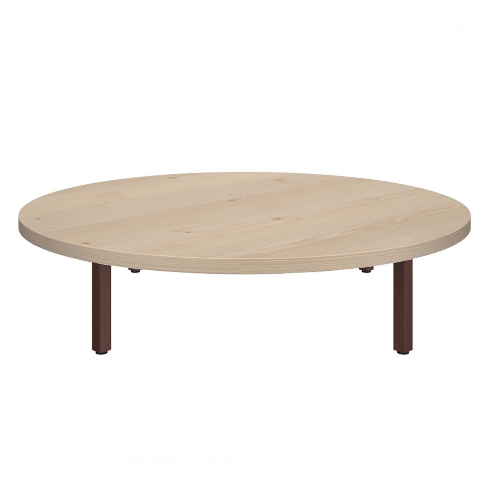 Mesa de centro redonda elegante de melanina con base de metal de ofifran